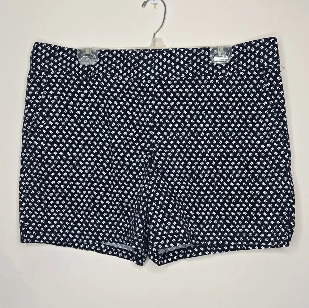 LOFT Womens 6in Short Navy Blue and White Floral Shorts Size 16
